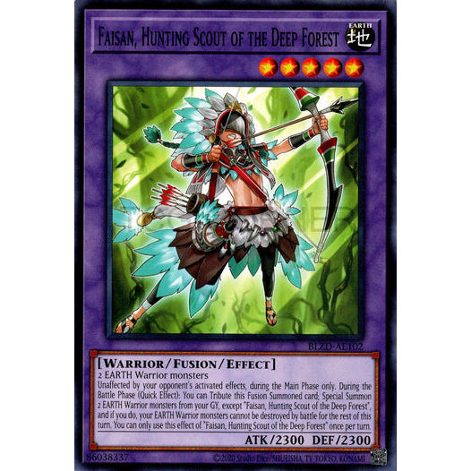 [ Bài Yugioh Chính Hãng ] BLZD-AE102 Faisan, Hunting Scout of the Deep Forest - Common
