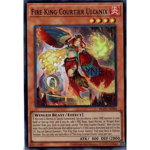 [ Bài Yugioh Chính Hãng ] BLZD-AE088 Fire King Courtier Ulcanix - Ultra Rare