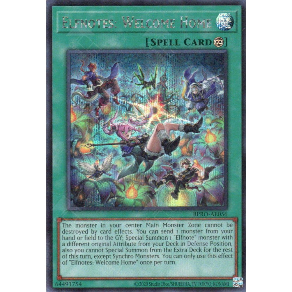 [ Bài Yugioh Chính Hãng ] BPRO-AE056 Elfnotes: Welcome Home (SER)