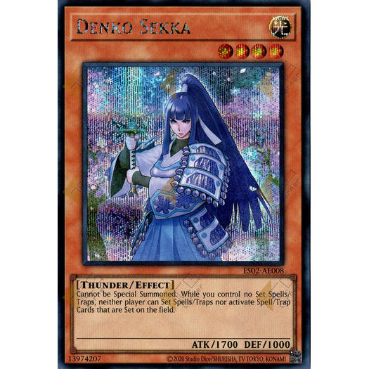 [ Bài Yugioh Chính Hãng ] ES02-AE008 Denko Sekka - Secret Rare