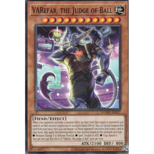 [ Bài Yugioh Chính Hãng ] DOOD-AE027 VARefar, the Judge of Ball - Common