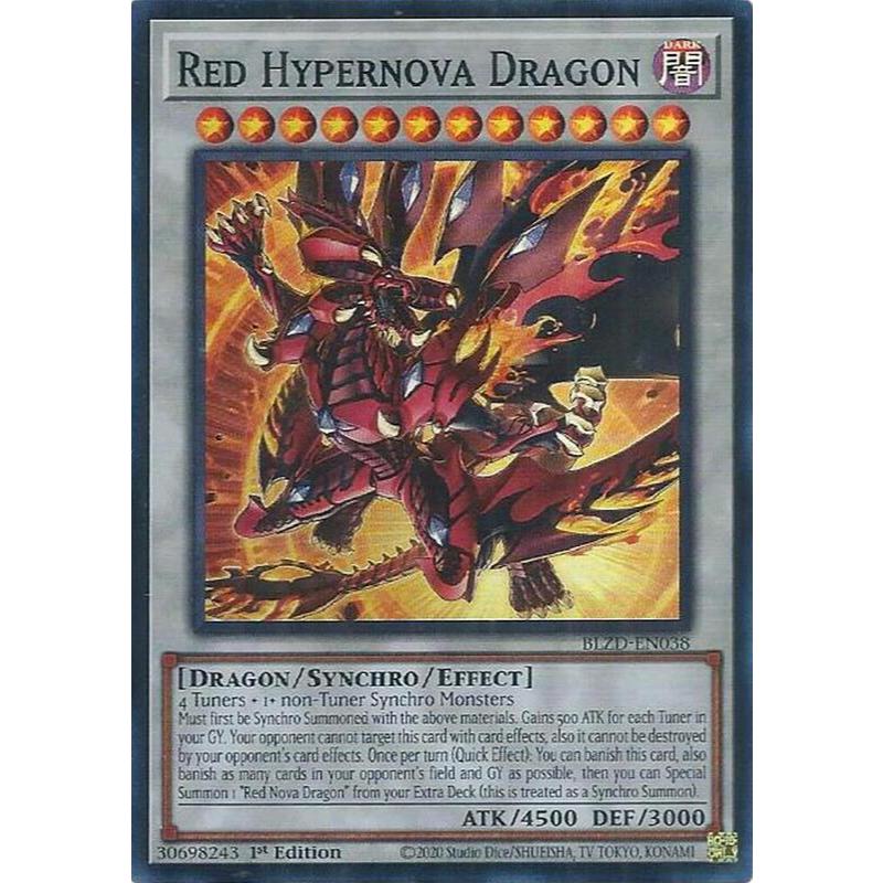 [ Bài Yugioh Chính Hãng ] Red Hypernova Dragon - BLZD-EN038 - Super Rare