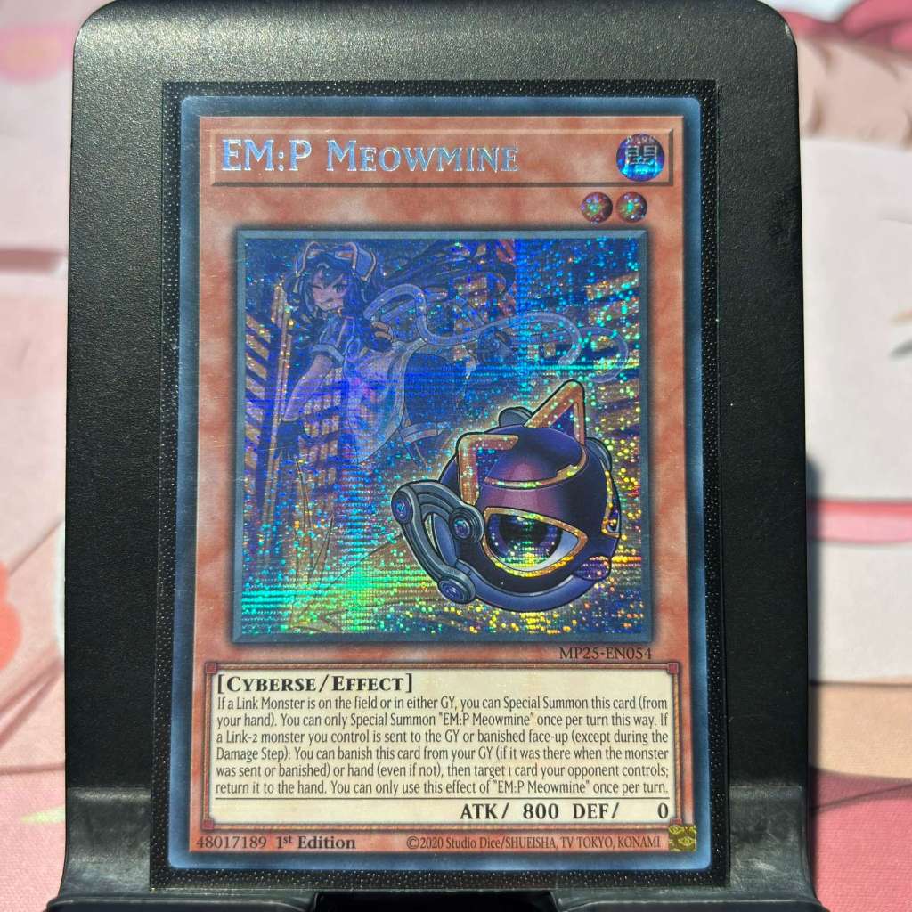 [ Bài Yugioh Chính Hãng ] EM:P Meowmine - MP25-EN054 - Prismatic Secret Rare 1st Edition