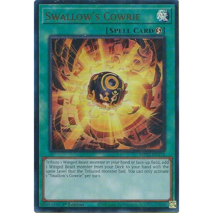[ Bài Yugioh Chính Hãng ] Swallow's Cowrie - MP25-EN174 - Ultra Rare 1st Edition