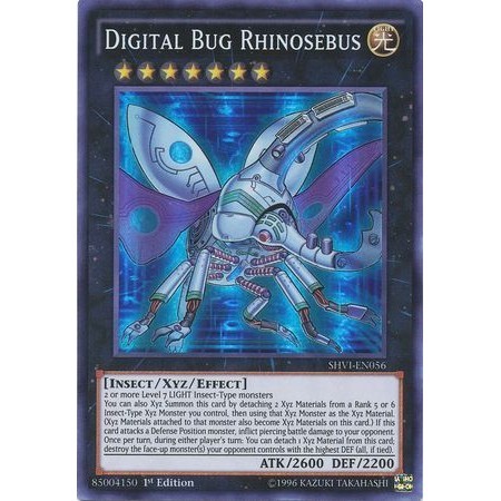 [ Bài Yugioh Chính Hãng ] Digital Bug Rhinosebus - SHVI-EN056 - Super Rare 1st Edition