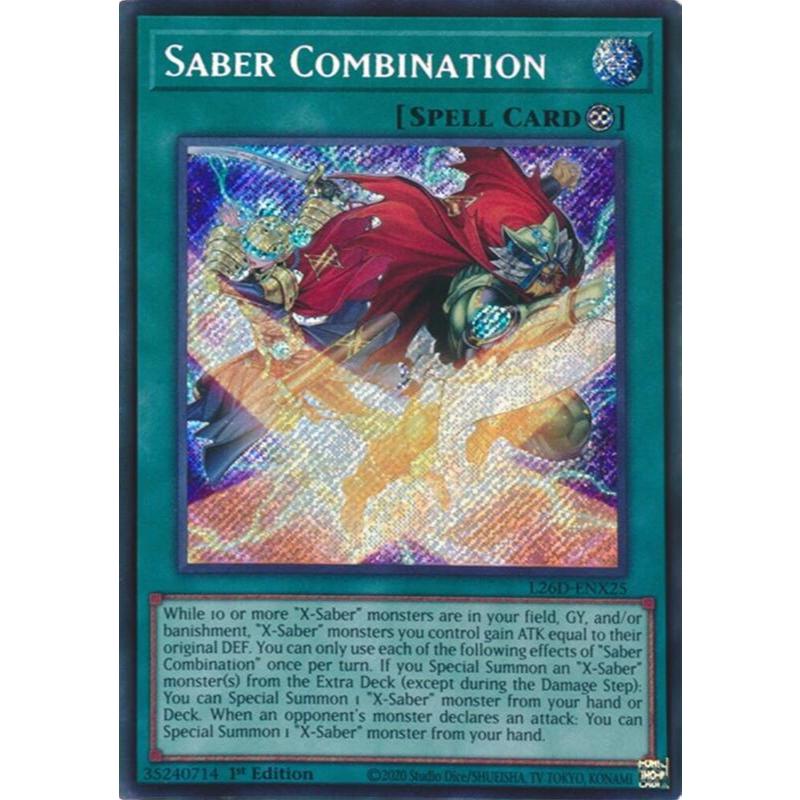 [ Bài Yugioh Chính Hãng ] Saber Combination - L26D-ENX25 - Secret Rare