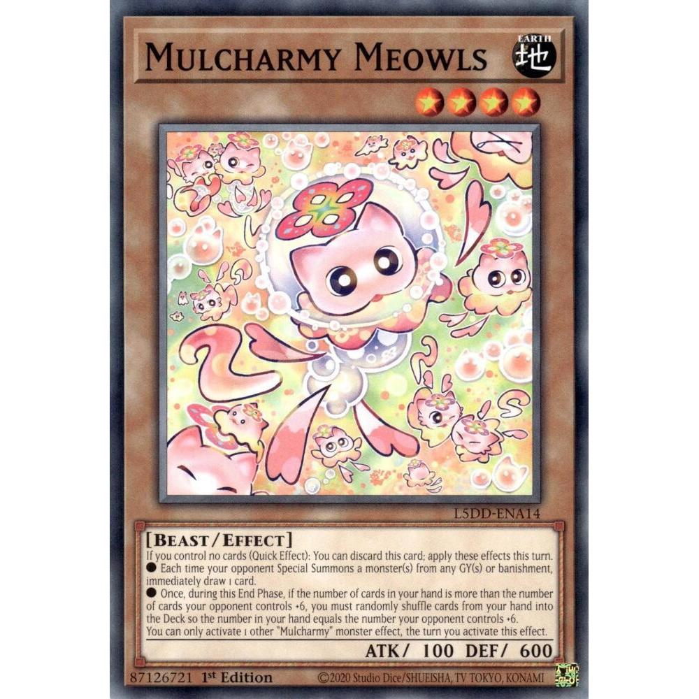[ Bài Yugioh Chính Hãng ] Mulcharmy Meowls - L5DD-ENA14 - Common 1st Edition