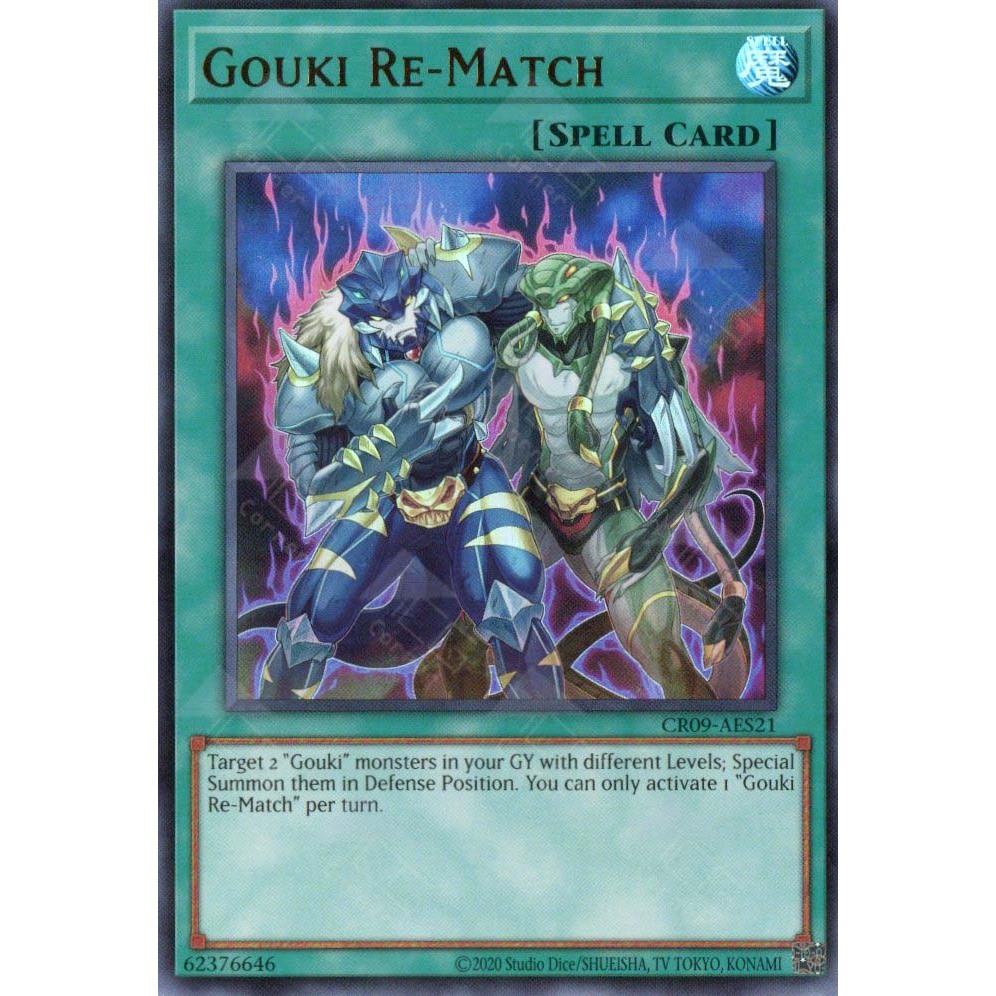 [ Bài Yugioh Chính Hãng ] CR09-AES21 Gouki Re-Match (UR)