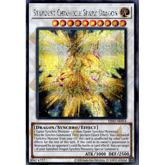 [ Bài Yugioh Chính Hãng ] ES02-AE054 Stardust Chronicle Spark Dragon - Secret Rare