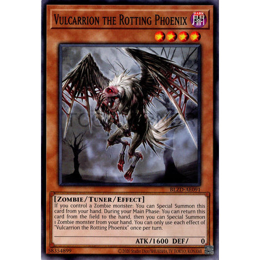 [ Bài Yugioh Chính Hãng ] BLZD-AE091 Vulcarrion the Rotting Phoenix - Common