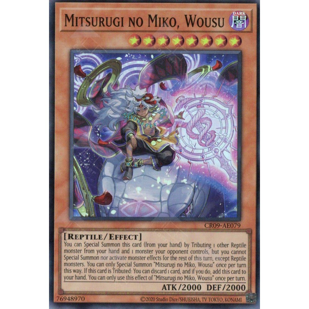 [ Bài Yugioh Chính Hãng ] CR09-AE079 Mitsurugi no Miko, Wousu - Super Rare