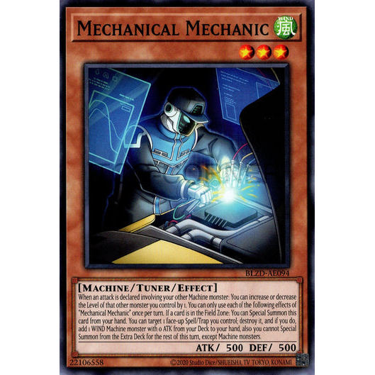 [ Bài Yugioh Chính Hãng ] BLZD-AE094 Mechanical Mechanic - Common