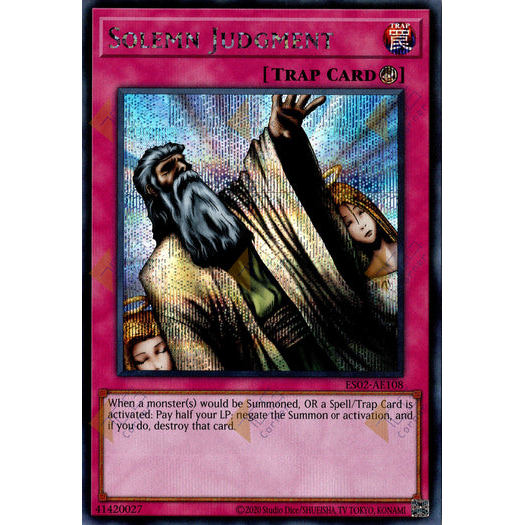 [ Bài Yugioh Chính Hãng ] ES02-AE108 Solemn Judgment - Secret Rare