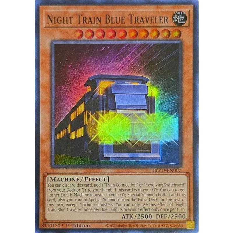 [ Bài Yugioh Chính Hãng ] Night Train Blue Traveler - BLZD-EN007 - Super Rare