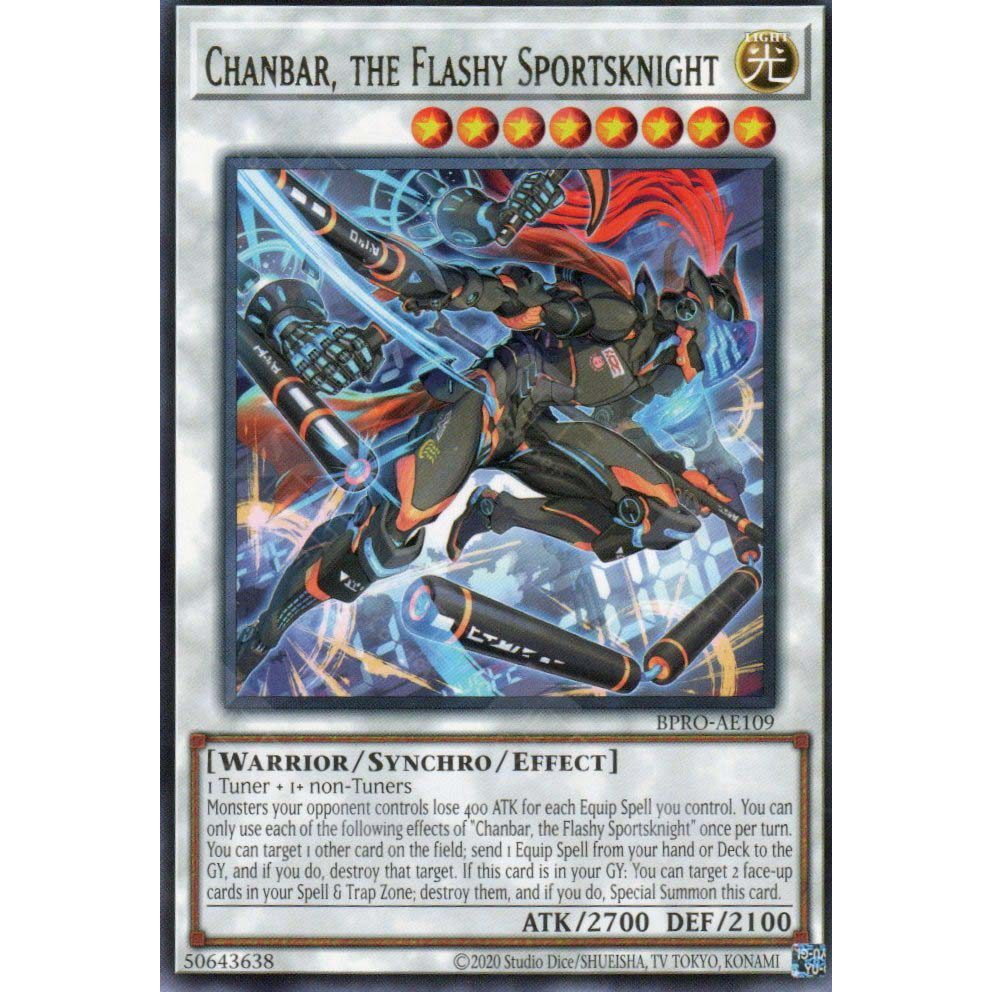 [ Bài Yugioh Chính Hãng ] BPRO-AE109 Chanbar, the Flashy Sportsknight - Rare