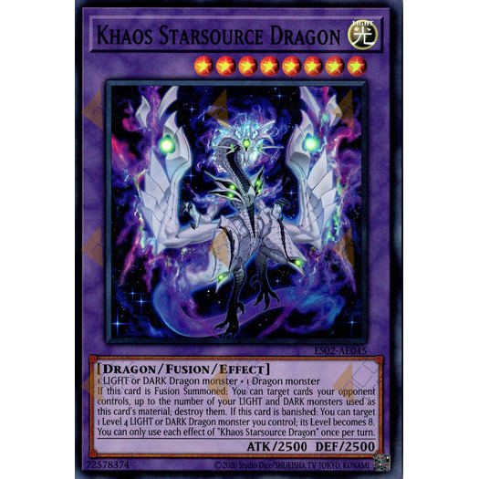 [ Bài Yugioh Chính Hãng ] ES02-AE045 Khaos Starsource Dragon - Super Rare