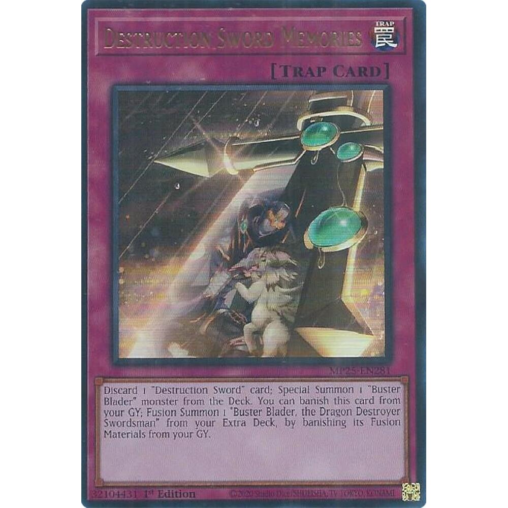 [ Bài Yugioh Chính Hãng ] Destruction Sword Memories - MP25-EN281 - Ultra Rare 1st Edition