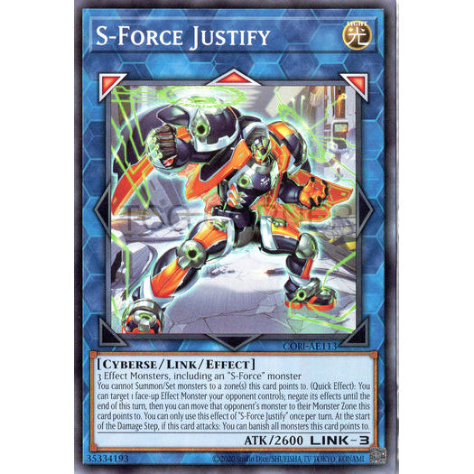 [ Bài Yugioh Chính Hãng ] CORI-AE113 S-Force Justify - Common