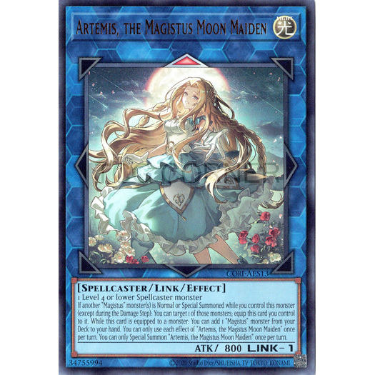 [ Bài Yugioh Chính Hãng ] CORI-AES13 Artemis, the Magistus Moon Maiden - Ultra Rare