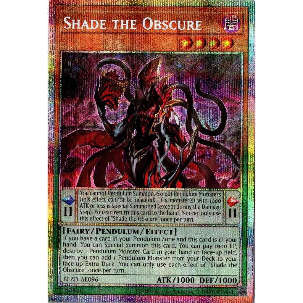 [ Bài Yugioh Chính Hãng ] BLZD-AE096 Shade the Obscure (PSER)