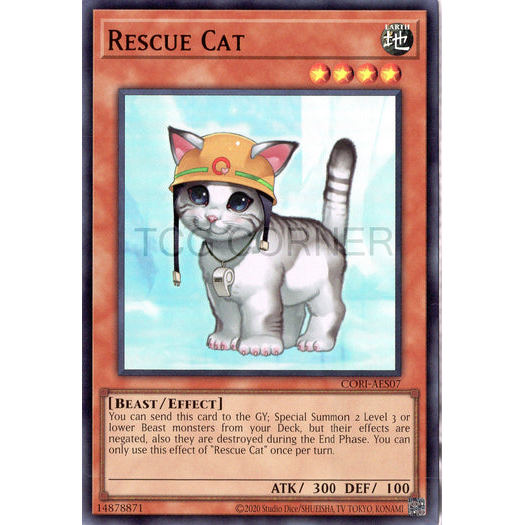 [ Bài Yugioh Chính Hãng ] CORI-AES07 Rescue Cat - Ultra Rare