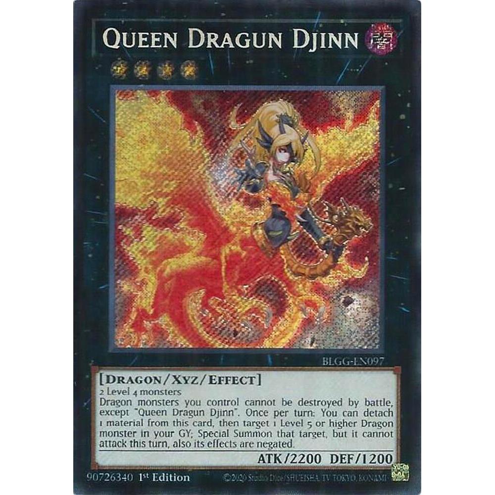 [ Bài Yugioh Chính Hãng ] Queen Dragun Djinn - BLGG-EN097 - Secret Rare