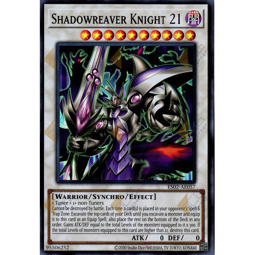 [ Bài Yugioh Chính Hãng ] ES02-AE057 Shadowreaver Knight 21 - Super Rare