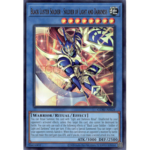 [ Bài Yugioh Chính Hãng ] CORI-AE028 Black Luster Soldier - Soldier of Light and Darkness - Ultra Rare