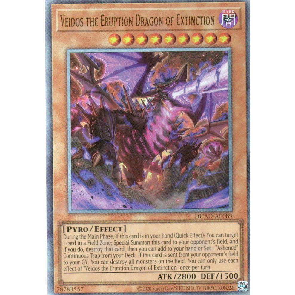 [ Bài Yugioh Chính Hãng ] DUAD-AE089 Veidos the Eruption Dragon of Extinction - Ultimate Rare
