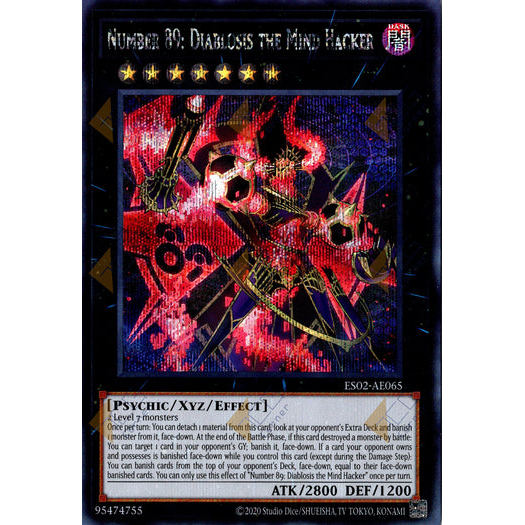 [ Bài Yugioh Chính Hãng ] ES02-AE065 Number 89: Diablosis the Mind Hacker - Secret Rare