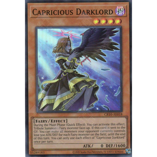 [ Bài Yugioh Chính Hãng ] CR10-AE018 Capricious Darklord - Super Rare