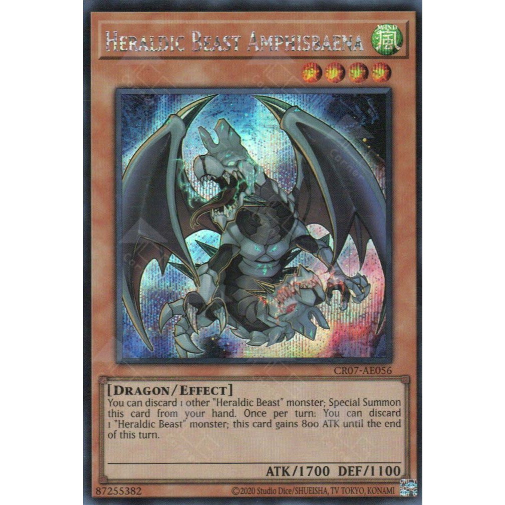 [ Bài Yugioh Chính Hãng ] CR07-AE056 Heraldic Beast Amphisbaena (SER)