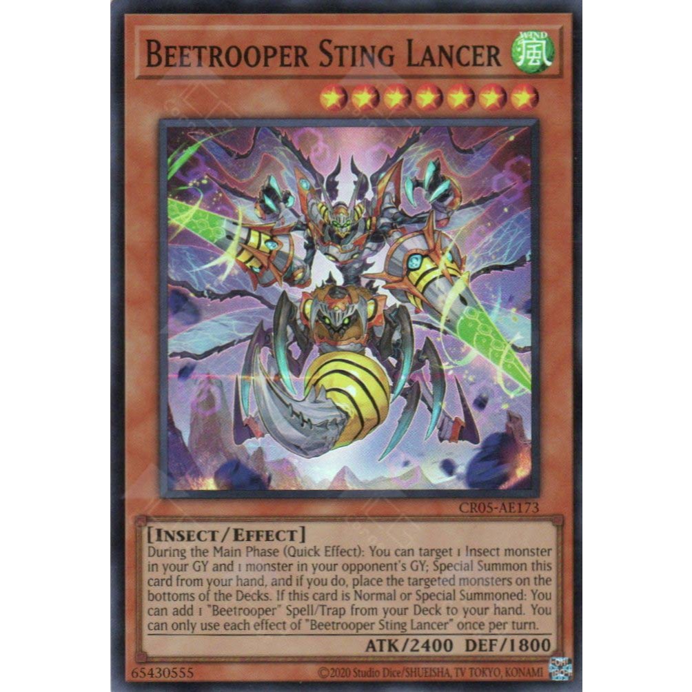 [ Bài Yugioh Chính Hãng ] CR05-AE173 Beetrooper Sting Lancer (SR)
