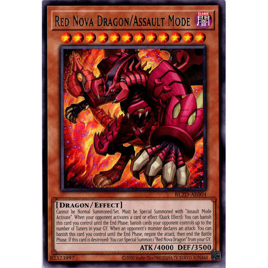 [ Bài Yugioh Chính Hãng ] BLZD-AE004 Red Nova Dragon/Assault Mode - Rare