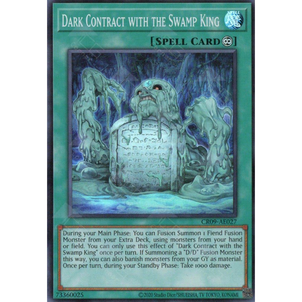 [ Bài Yugioh Chính Hãng ] CR09-AE027 Dark Contract with the Swamp King - Super Rare