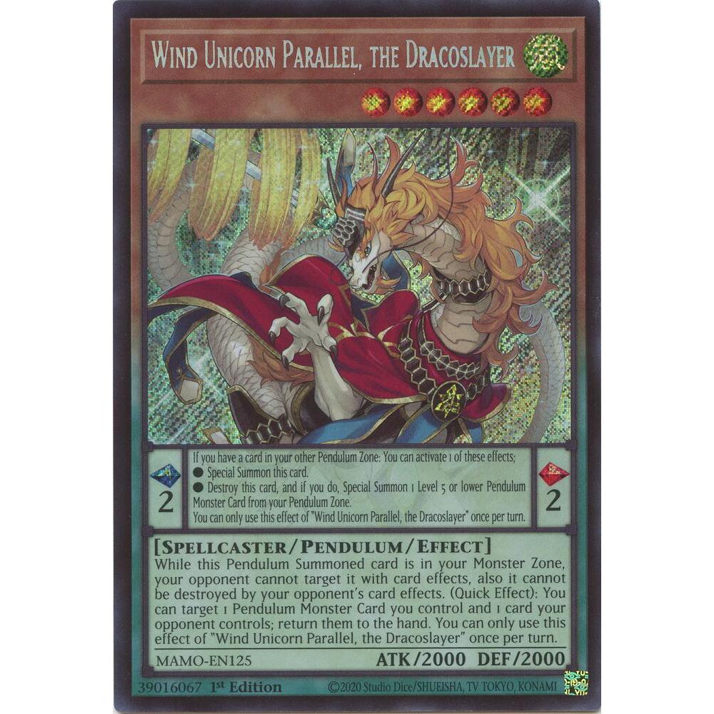 [Thẻ Bài Yugioh Chính Hãng] Wind Unicorn Parallel, the Dracoslayer - MAMO-EN125 - Secret Rare