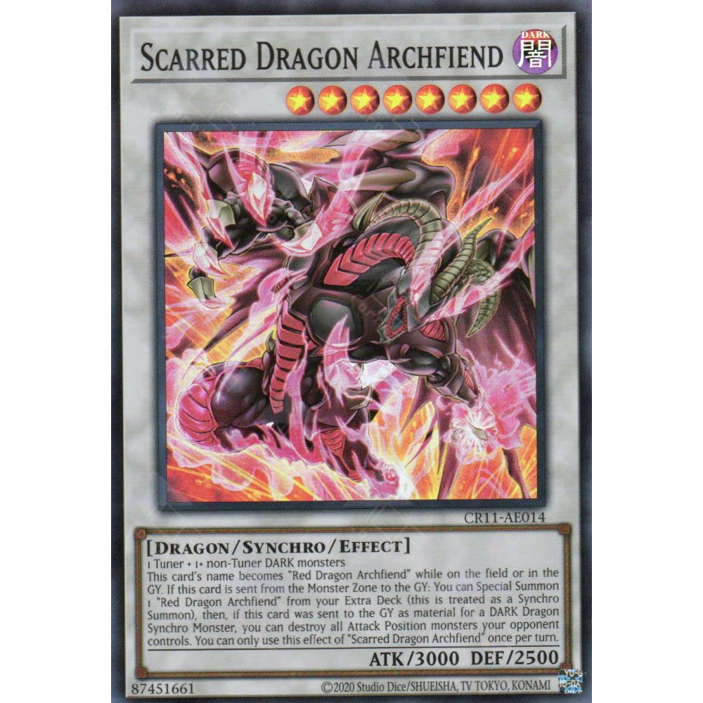 [ Bài Yugioh Chính Hãng ] CR11-AE014 Scarred Dragon Archfiend (SR)
