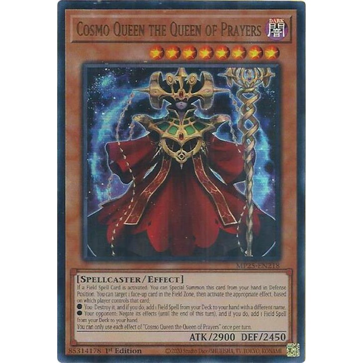 [ Bài Yugioh Chính Hãng ] Cosmo Queen the Queen of Prayers - MP25-EN218 - Ultra Rare 1st Edition