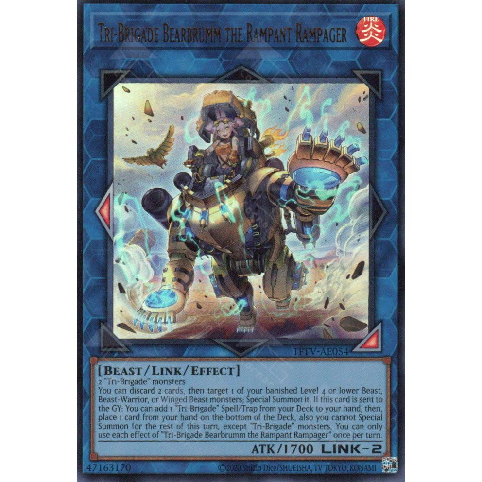 [ Bài Yugioh Chính Hãng ] TFTV-AE054 Tri-Brigade Bearbrumm the Rampant Rampager - Ultra Rare