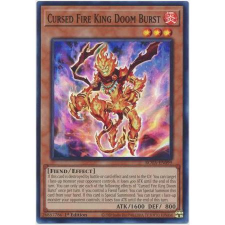 [ Bài Yugioh Chính Hãng ] Cursed Fire King Doom Burst - ROTA-EN099 - Super Rare 1st Edition