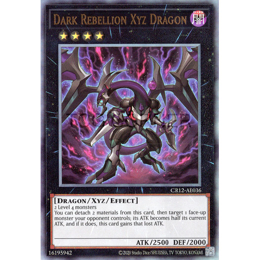 [ Bài Yugioh Chính Hãng ] CR12-AE036 Dark Rebellion Xyz Dragon - Ultimate Rare