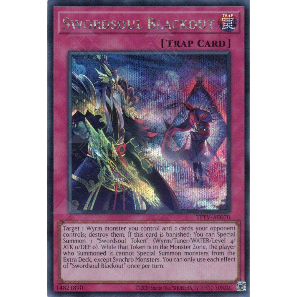 [ Bài Yugioh Chính Hãng ] TFTV-AE070 Swordsoul Blackout - Secret Rare