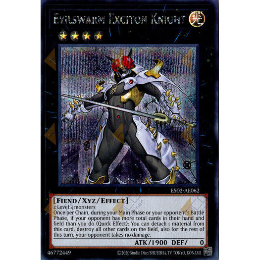 [ Bài Yugioh Chính Hãng ] ES02-AE062 Evilswarm Exciton Knight - Secret Rare