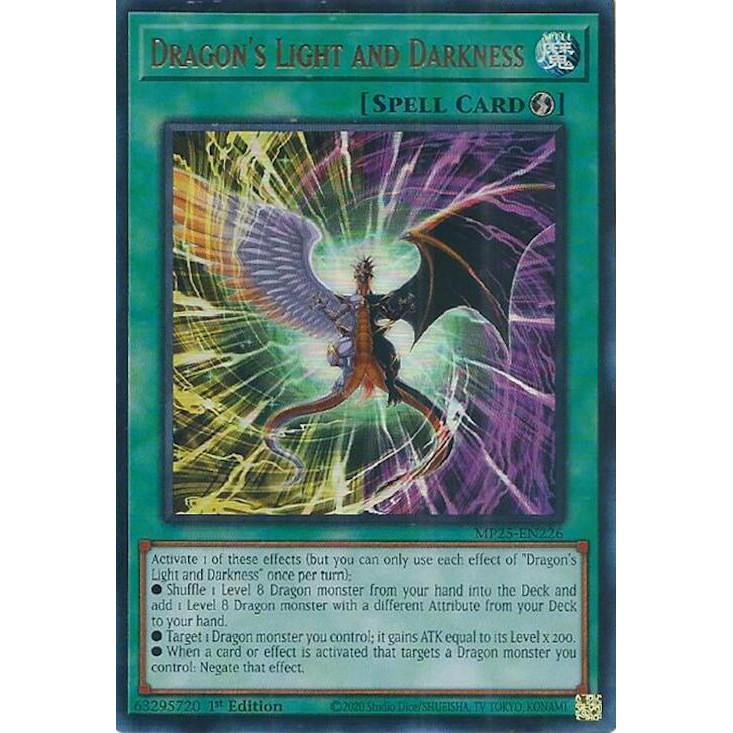 [ Bài Yugioh Chính Hãng ] Dragon's Light and Darkness - MP25-EN226 - Ultra Rare 1st Edition