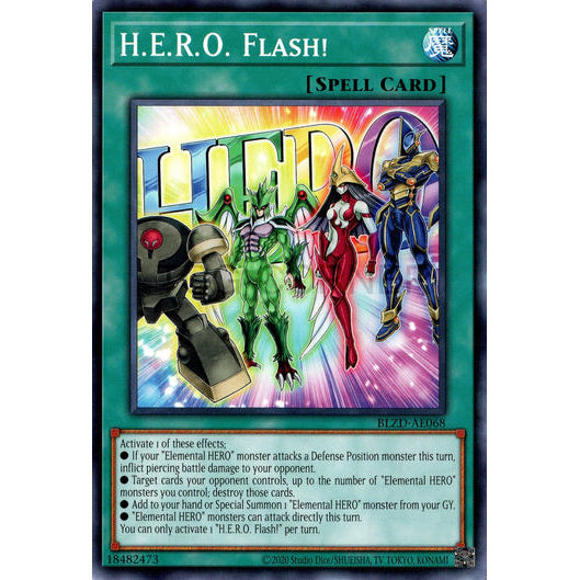 [ Bài Yugioh Chính Hãng ] BLZD-AE068 H.E.R.O. Flash! - Common