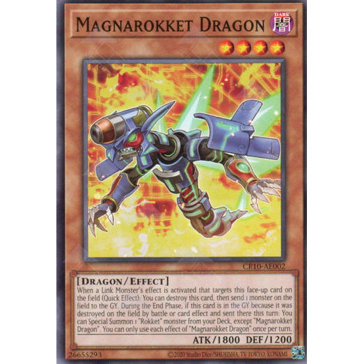 [ Bài Yugioh Chính Hãng ] CR10-AE002 Magnarokket Dragon - Common