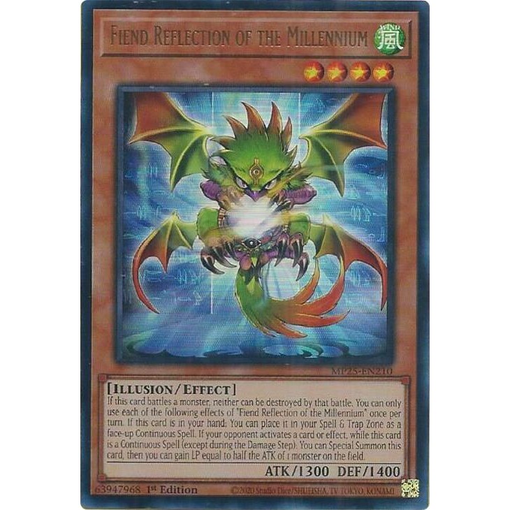 [ Bài Yugioh Chính Hãng ] Fiend Reflection of the Millennium - MP25-EN210 - Ultra Rare 1st Edition