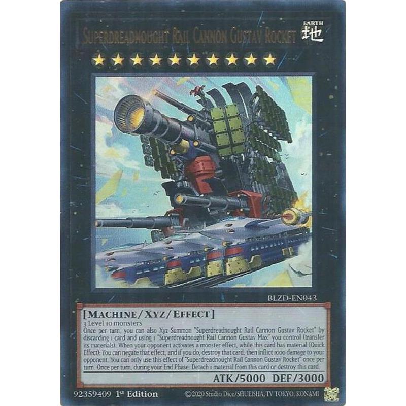 [ Bài Yugioh Chính Hãng ] Superdreadnought Rail Cannon Gustav Rocket  - BLZD-EN043 - Ultra Rare