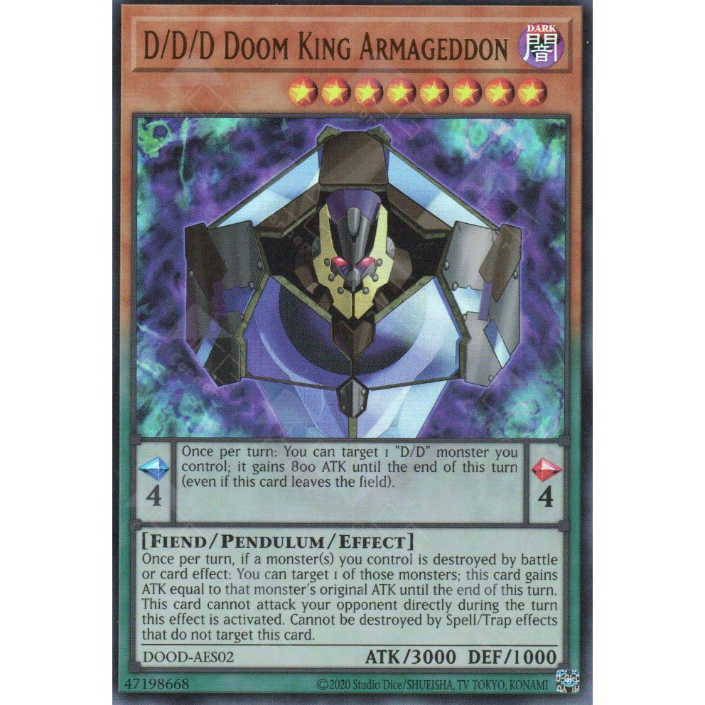 [ Bài Yugioh Chính Hãng ] DOOD-AES02 D/D/D Doom King Armageddon (UR)