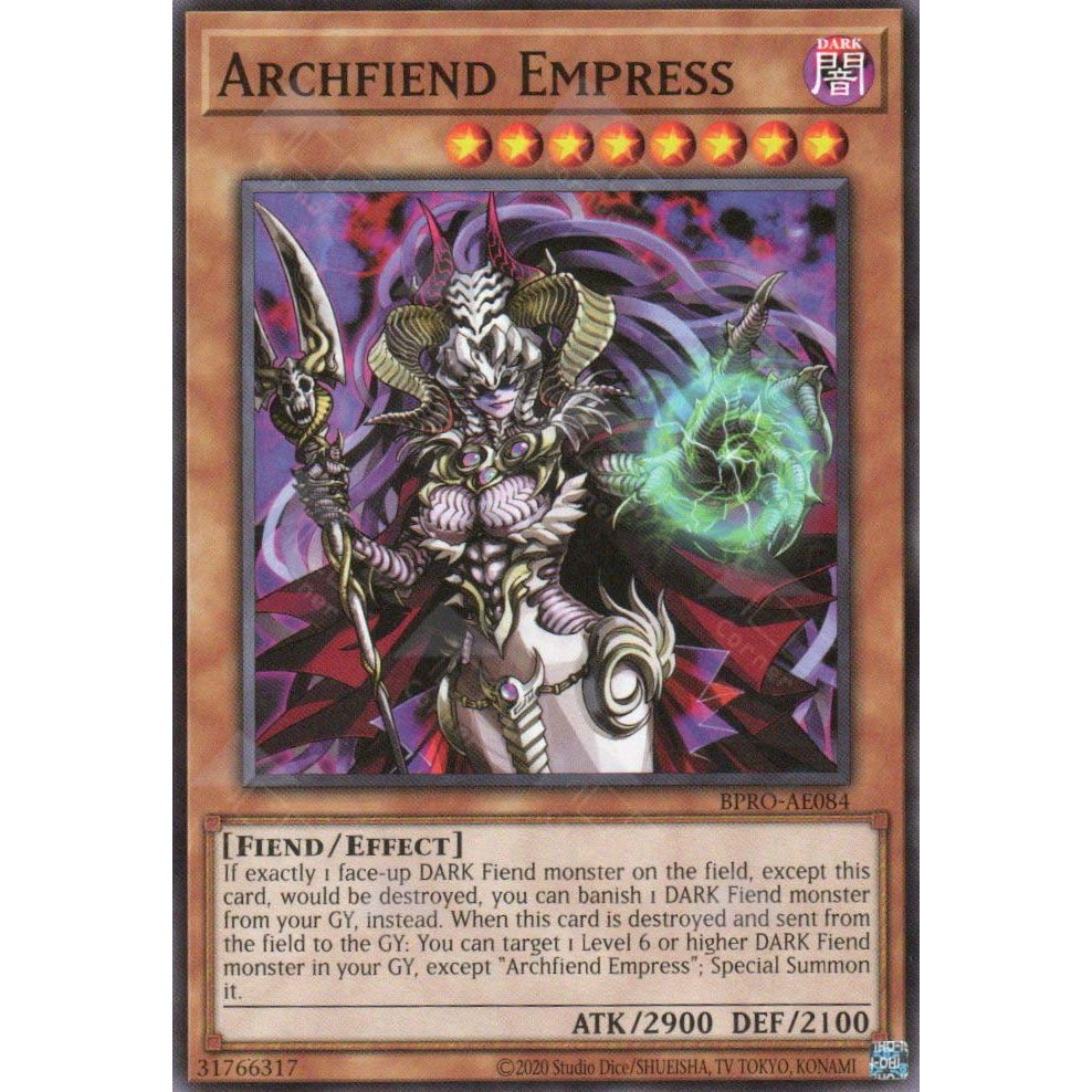 [ Bài Yugioh Chính Hãng ] BPRO-AE084 Archfiend Empress - Common